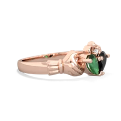 Emerald 'Our Heart' Claddagh 14K Rose Gold ring R2388