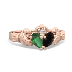 Emerald 'Our Heart' Claddagh 14K Rose Gold ring R2388