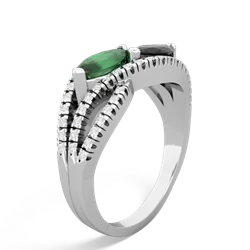 Emerald Diamond Rivers 14K White Gold ring R3070