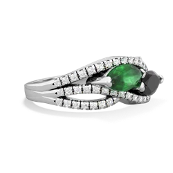 Emerald Diamond Rivers 14K White Gold ring R3070