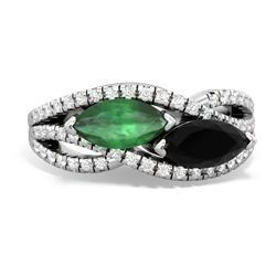 Emerald Diamond Rivers 14K White Gold ring R3070