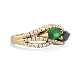 Emerald Diamond Rivers 14K Yellow Gold ring R3070