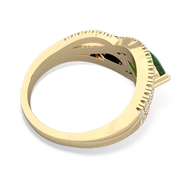 Emerald Diamond Rivers 14K Yellow Gold ring R3070