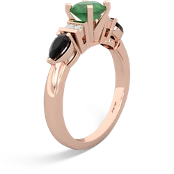 Emerald 6Mm Round Eternal Embrace Engagement 14K Rose Gold ring R2005