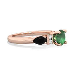 Emerald 6Mm Round Eternal Embrace Engagement 14K Rose Gold ring R2005