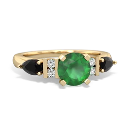 Emerald 6Mm Round Eternal Embrace Engagement 14K Yellow Gold ring R2005