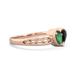 Emerald Filligree 'One Heart' 14K Rose Gold ring R5070