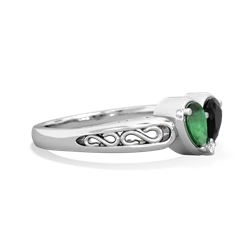 Emerald Filligree 'One Heart' 14K White Gold ring R5070