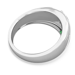 Emerald Men's Streamline 14K White Gold ring R0460