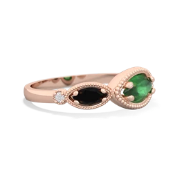 Emerald Milgrain Marquise 14K Rose Gold ring R5700