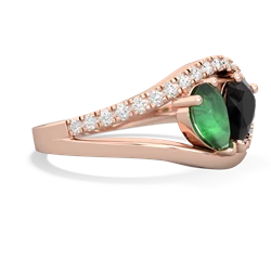 Emerald Nestled Heart Keepsake 14K Rose Gold ring R5650