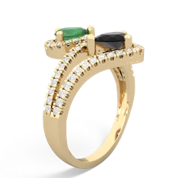 Emerald Diamond Dazzler 14K Yellow Gold ring R3000
