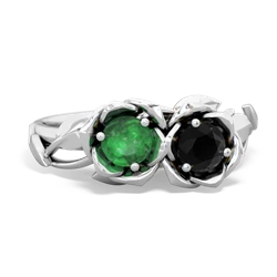 Emerald Rose Garden 14K White Gold ring R5510