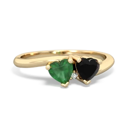 Emerald Sweethearts 14K Yellow Gold ring R5260