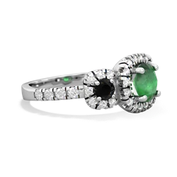 Emerald Regal Halo 14K White Gold ring R5350