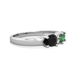 Emerald Pear Bowtie 14K White Gold ring R0865