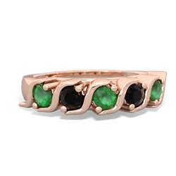 Emerald Anniversary Band 14K Rose Gold ring R2089