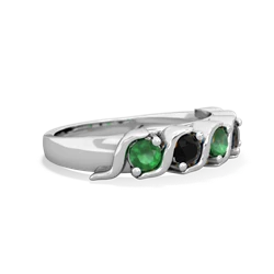 Emerald Anniversary Band 14K White Gold ring R2089