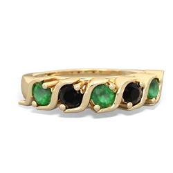 Emerald Anniversary Band 14K Yellow Gold ring R2089