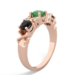 Emerald Hugs And Kisses 14K Rose Gold ring R5016