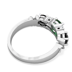 Emerald Hugs And Kisses 14K White Gold ring R5016