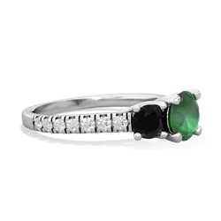 Emerald Pave Trellis 14K White Gold ring R5500