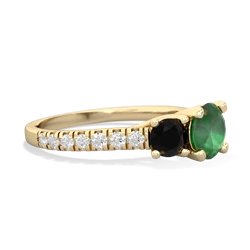 Emerald Pave Trellis 14K Yellow Gold ring R5500