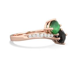 Emerald Channel Set Two Stone 14K Rose Gold ring R5303