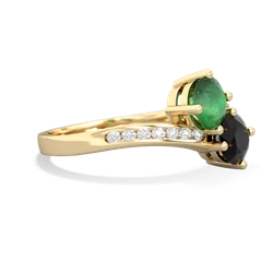 Emerald Channel Set Two Stone 14K Yellow Gold ring R5303