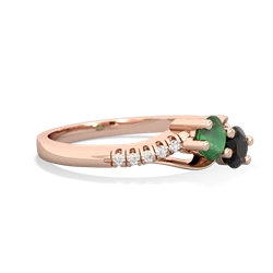 Emerald Infinity Pave Two Stone 14K Rose Gold ring R5285