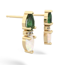 Emerald Bowtie Drop 14K Yellow Gold earrings E0865