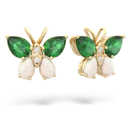Emerald Butterfly 14K Yellow Gold earrings E2215