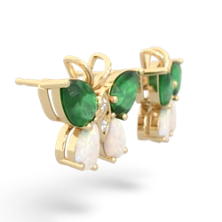 Emerald Butterfly 14K Yellow Gold earrings E2215