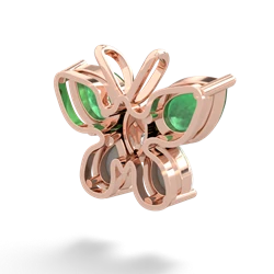 Emerald Butterfly 14K Rose Gold pendant P2215