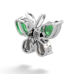 Emerald Butterfly 14K White Gold pendant P2215