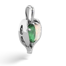 Emerald Two Become One 14K White Gold pendant P5330