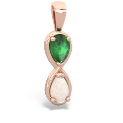 Emerald Infinity 14K Rose Gold pendant P5050