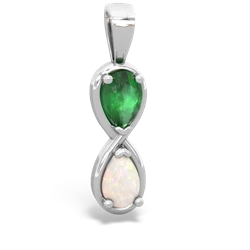 Emerald Infinity 14K White Gold pendant P5050