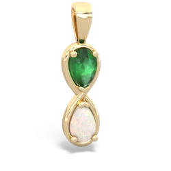 Emerald Infinity 14K Yellow Gold pendant P5050