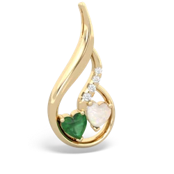 Emerald Keepsake Curves 14K Yellow Gold pendant P5450