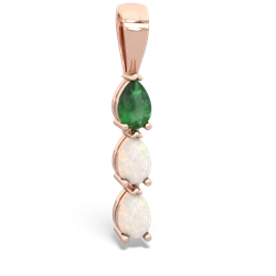 Emerald Dew Drops 14K Rose Gold pendant P2251