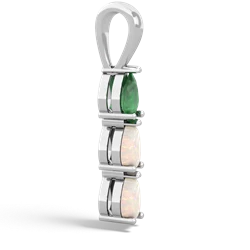 Emerald Dew Drops 14K White Gold pendant P2251