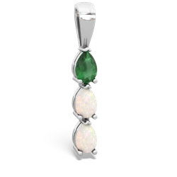 Emerald Dew Drops 14K White Gold pendant P2251