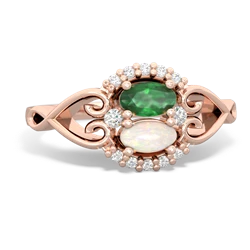 Emerald Love Nest 14K Rose Gold ring R5860