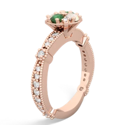 Emerald Sparkling Tiara Cluster 14K Rose Gold ring R26293RD