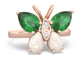 Emerald Butterfly 14K Rose Gold ring R2215