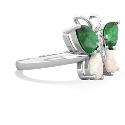 Emerald Butterfly 14K White Gold ring R2215