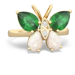 Emerald Butterfly 14K Yellow Gold ring R2215