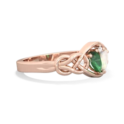 Emerald Celtic Love Knot 14K Rose Gold ring R5420