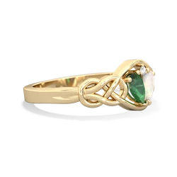 Emerald Celtic Love Knot 14K Yellow Gold ring R5420